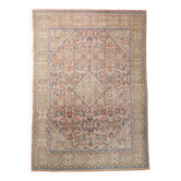 Tapis persan vintage décoratif élégant rose pour salon, 284x393 cm