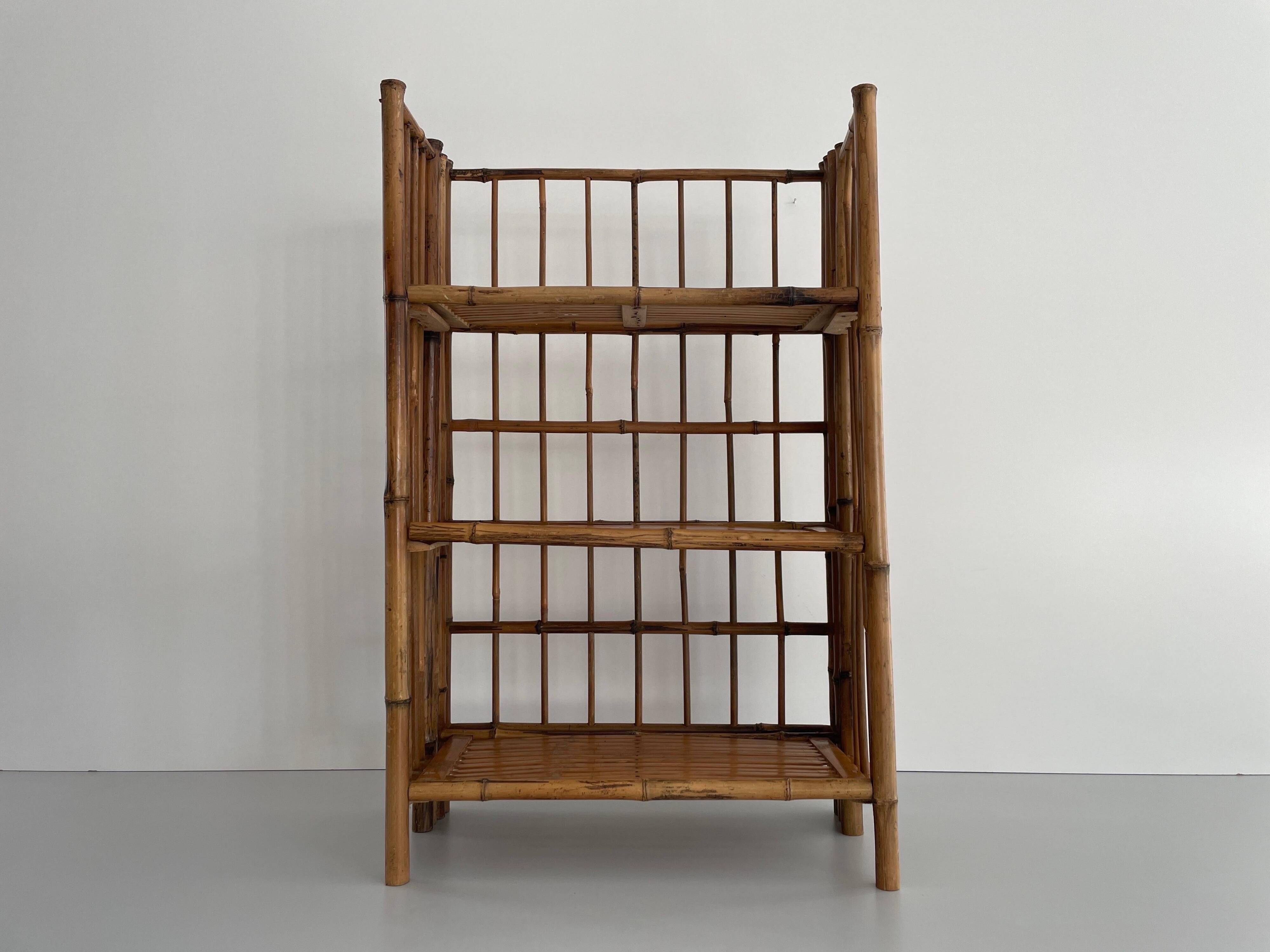 Folding bamboo shelf, 1960, Italy