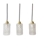 Lot 3 old vintage molded glass suspensions