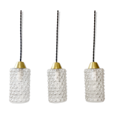 Lot 3 old vintage molded glass suspensions