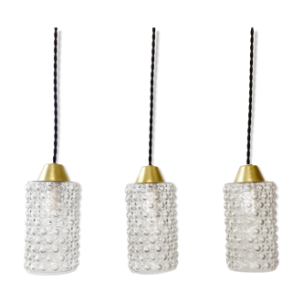 Lot 3 old vintage molded glass suspensions