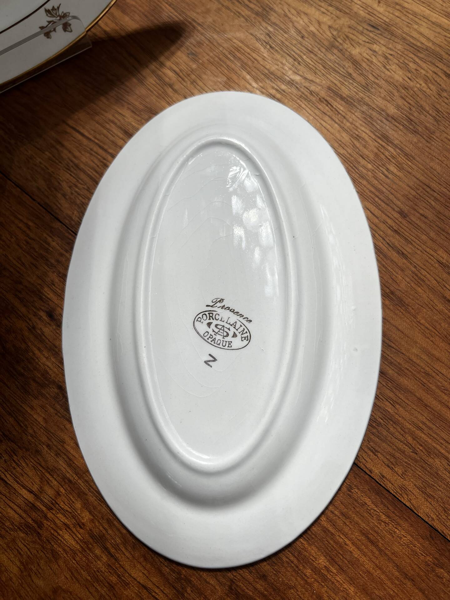 Paire de plats en porcelaine 1950