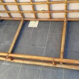 Large vintage rattan sofa bed