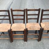 Chaises campagne suisse paille 1950