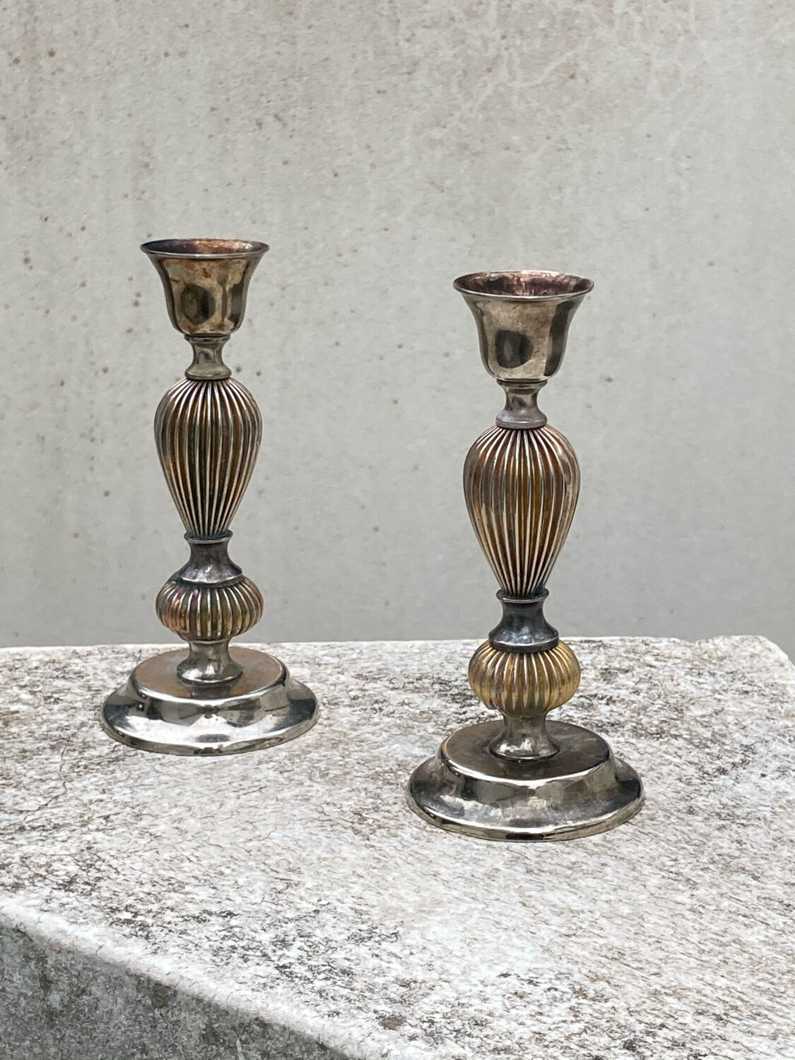 Pair of antique candle holders