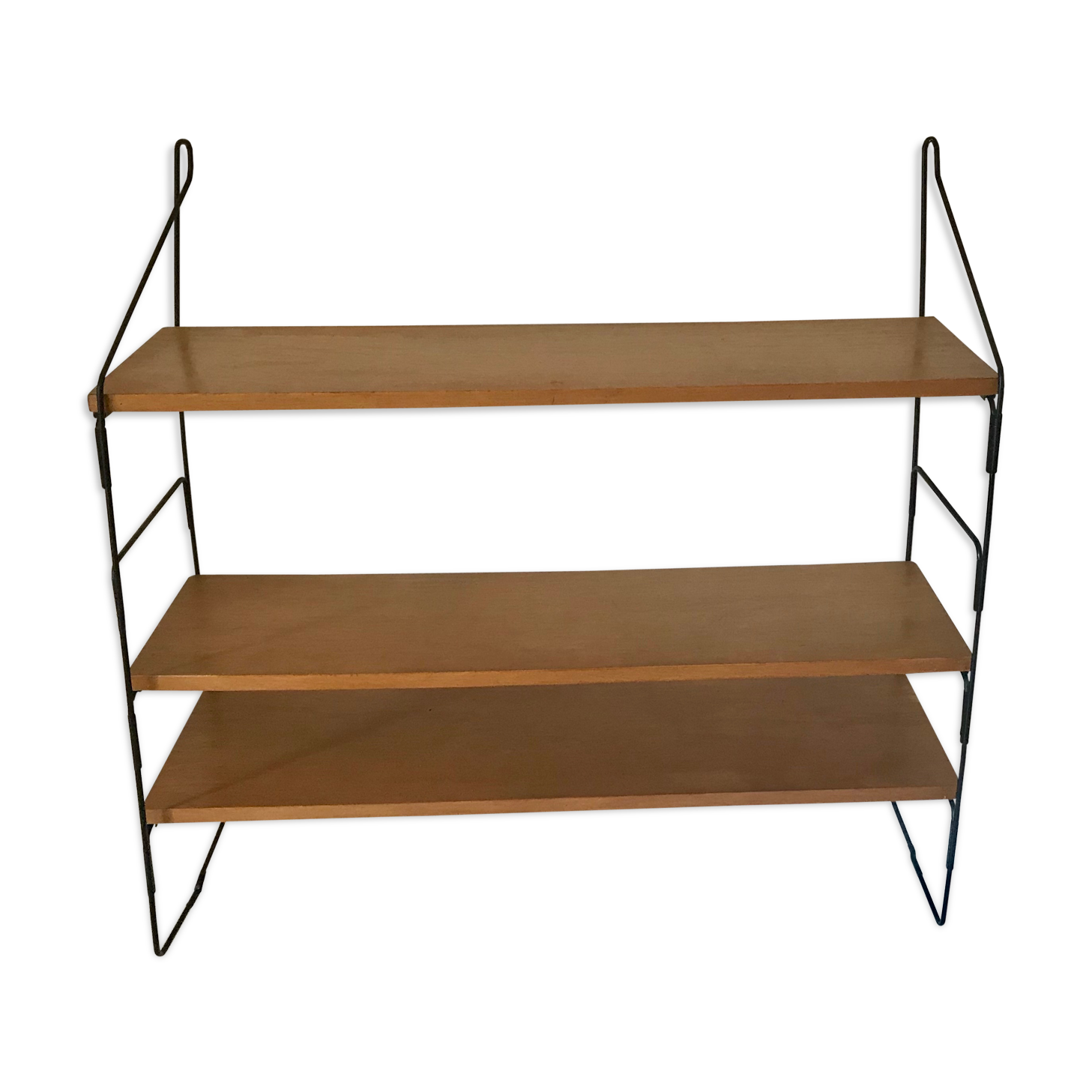 Vintage thong shelf wood and metal