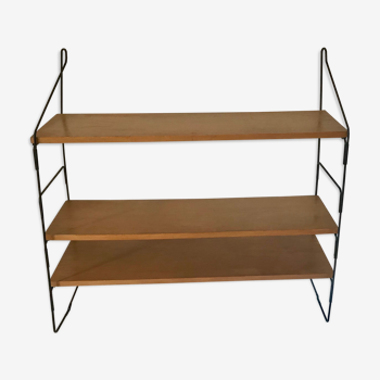 Vintage thong shelf wood and metal