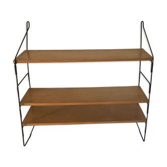 Vintage thong shelf wood and metal