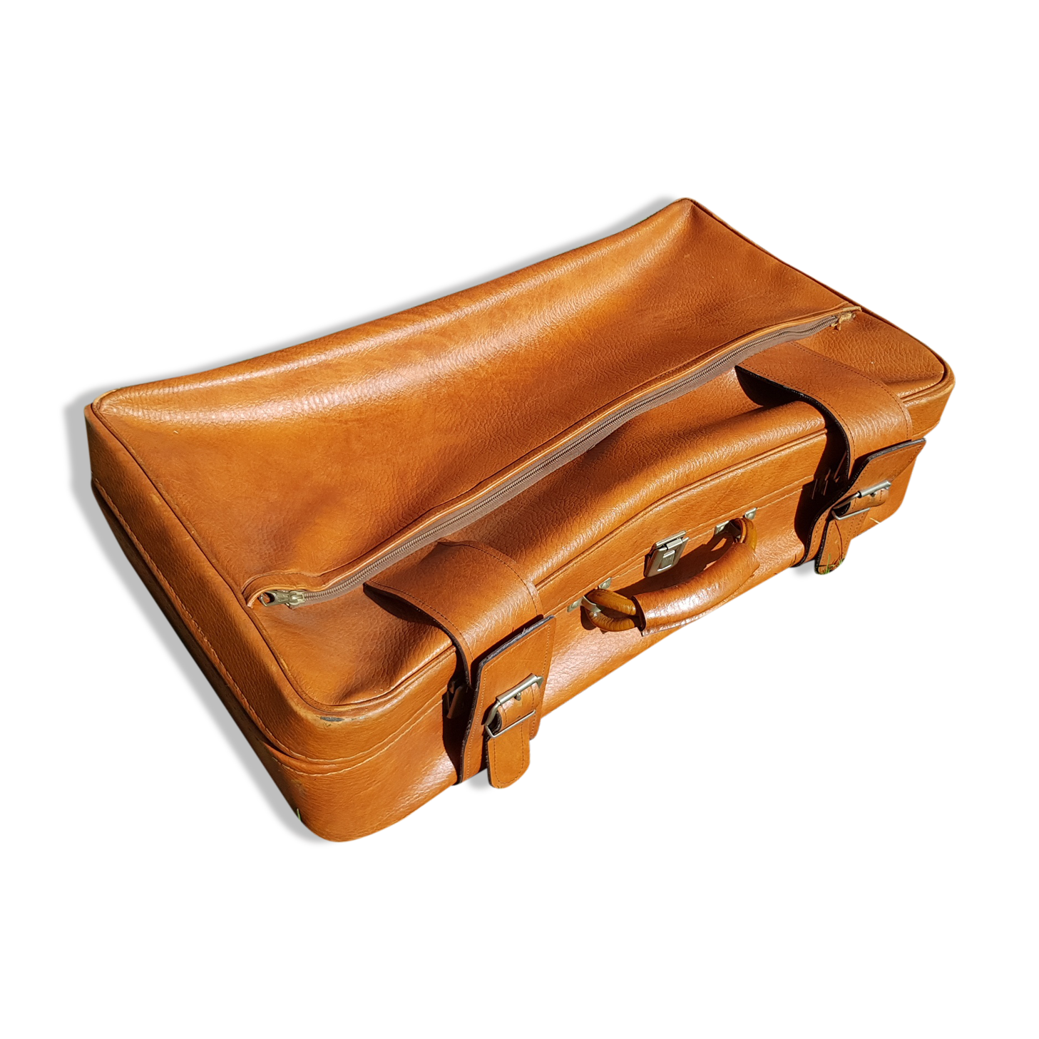 Valise vintage marron clair