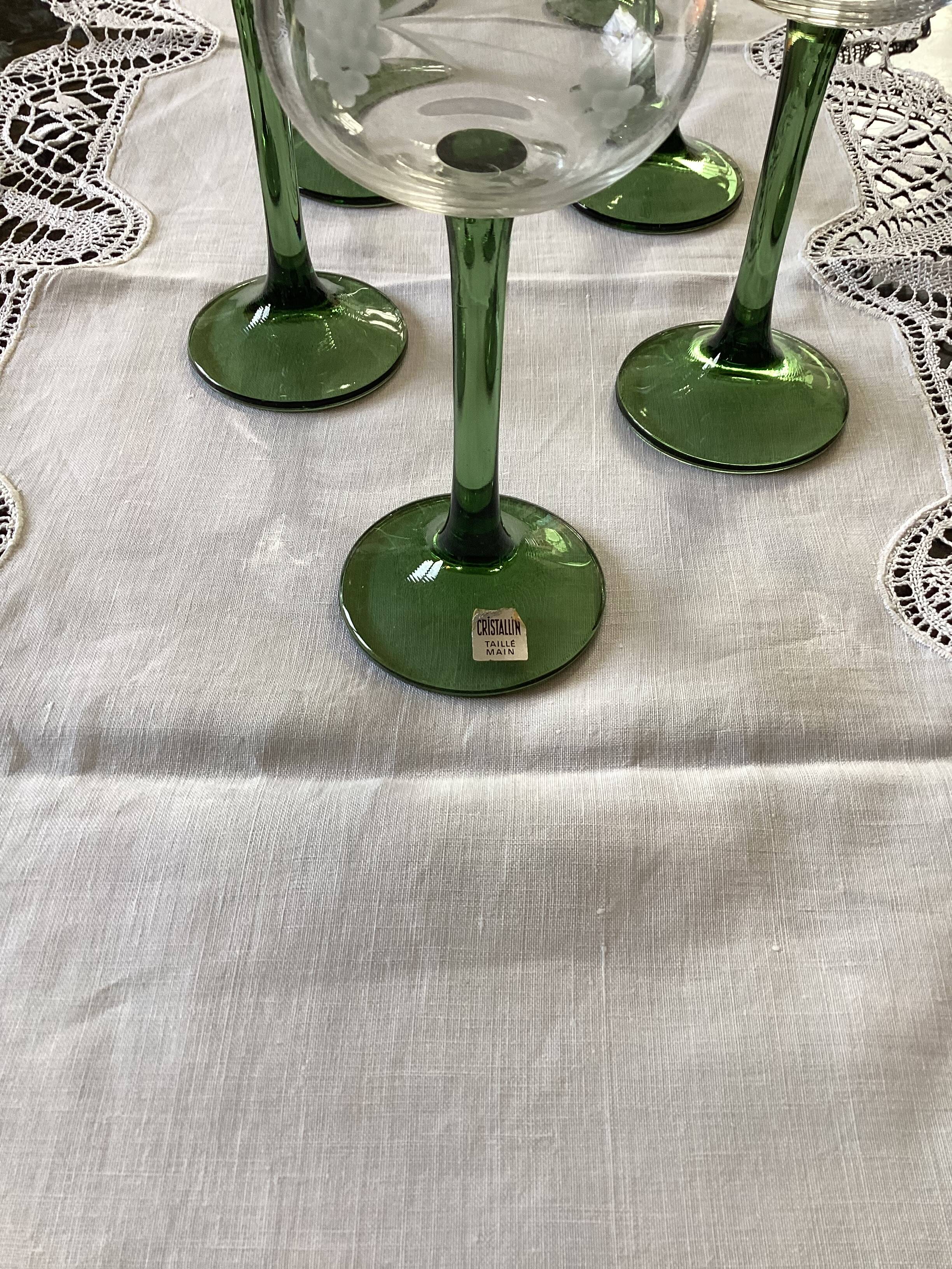 9 Alsace Cristalline wine glasses, dimensions: height - 17cm - diameter - 7cm -