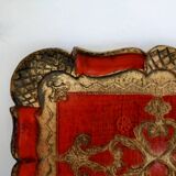 Top in florentine painted wooden gilded and red