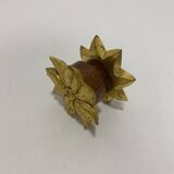 Gold Pair Oak Hand carved Door Handle Pullers Gio Ponti Guglielmo Ulrich