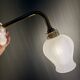 Vintage tulip angled wall light in white granite glass