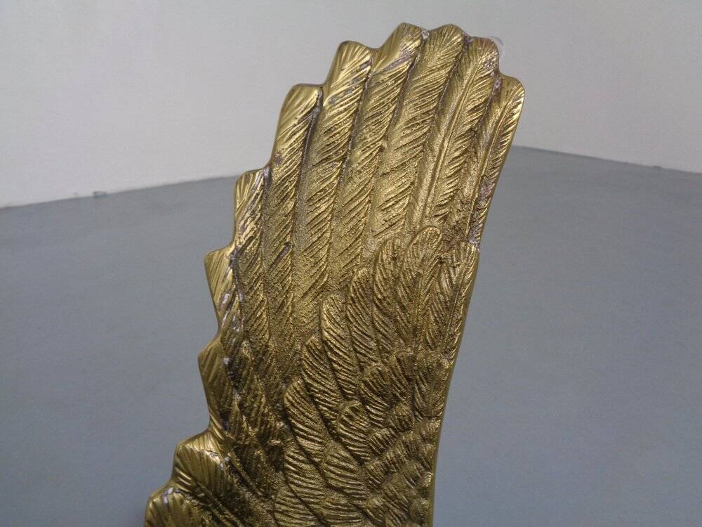 French Swan Coffee Table in Brass and Glass, 1960s