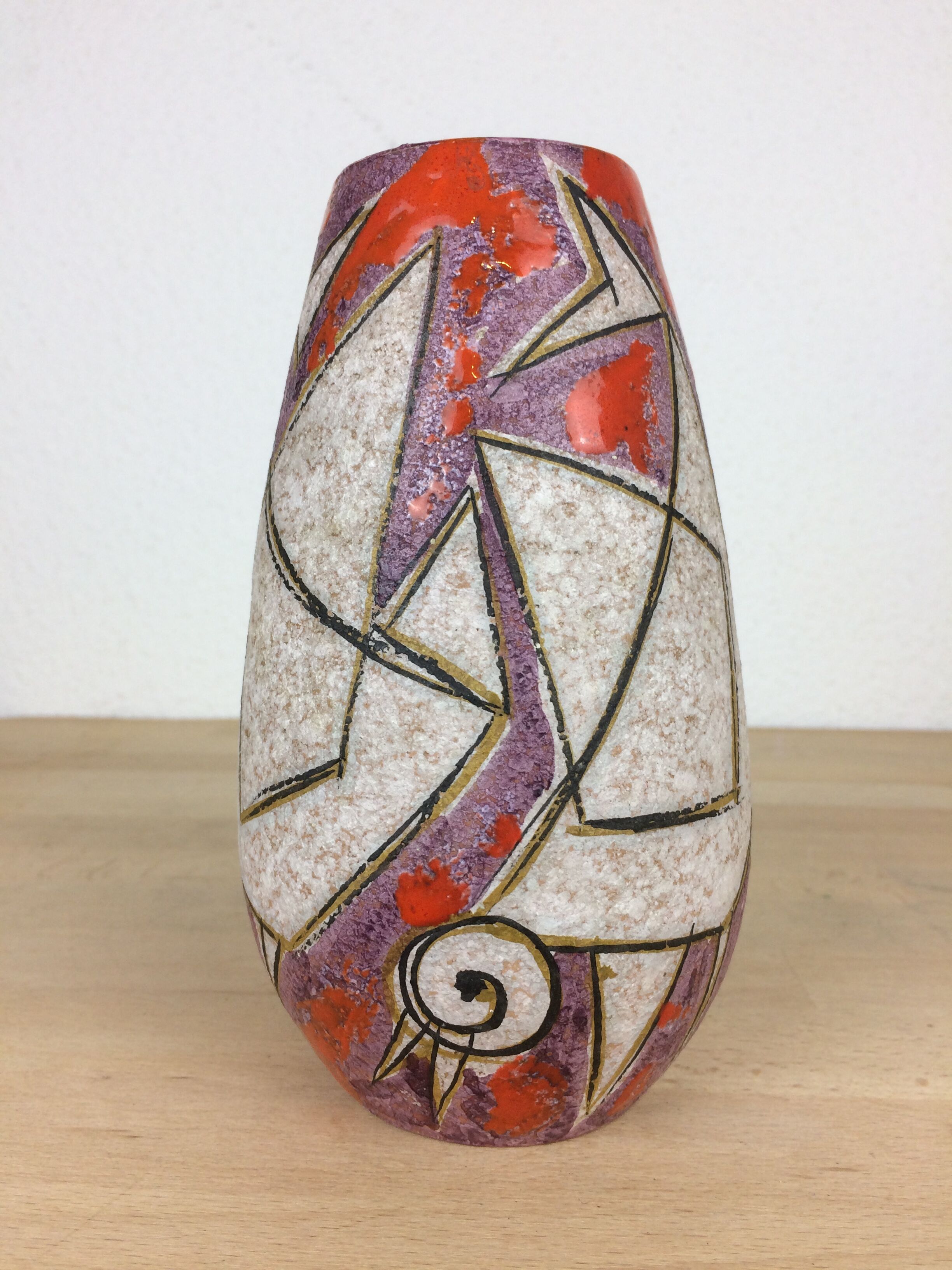 Stylized bird vase Fratelli Fanciullacci, Italian ceramic 50