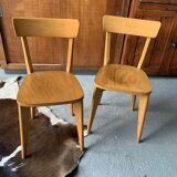 Pair of vintage 70's chairs with compass feet