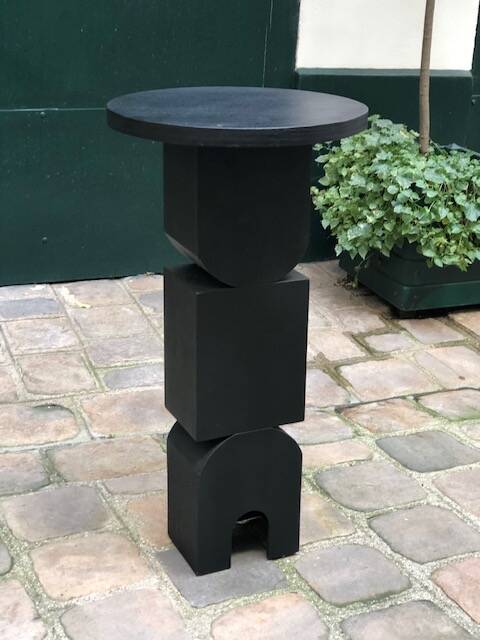 Sellette - Table d'appoint en bois teinté noir