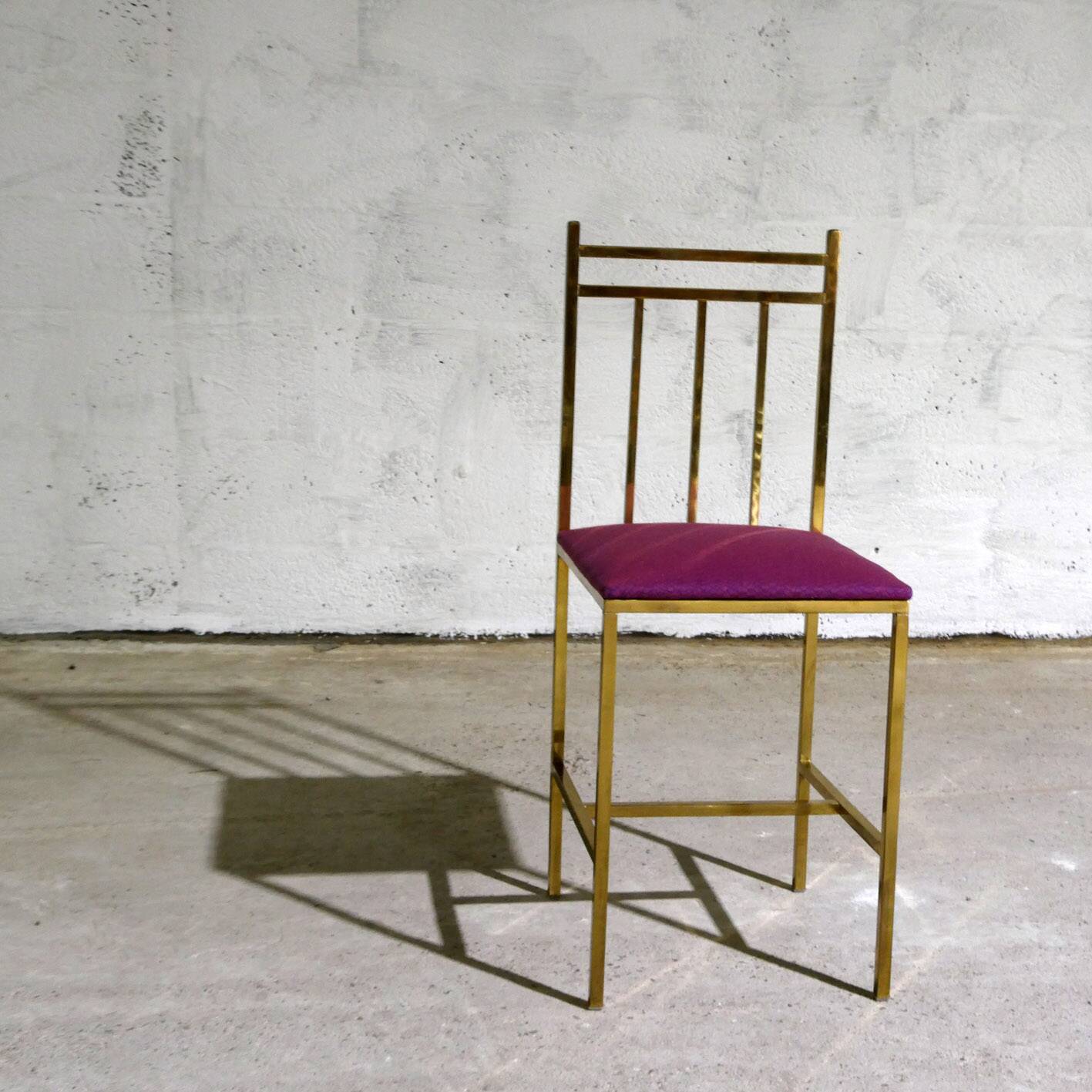 small golden metal accent chair