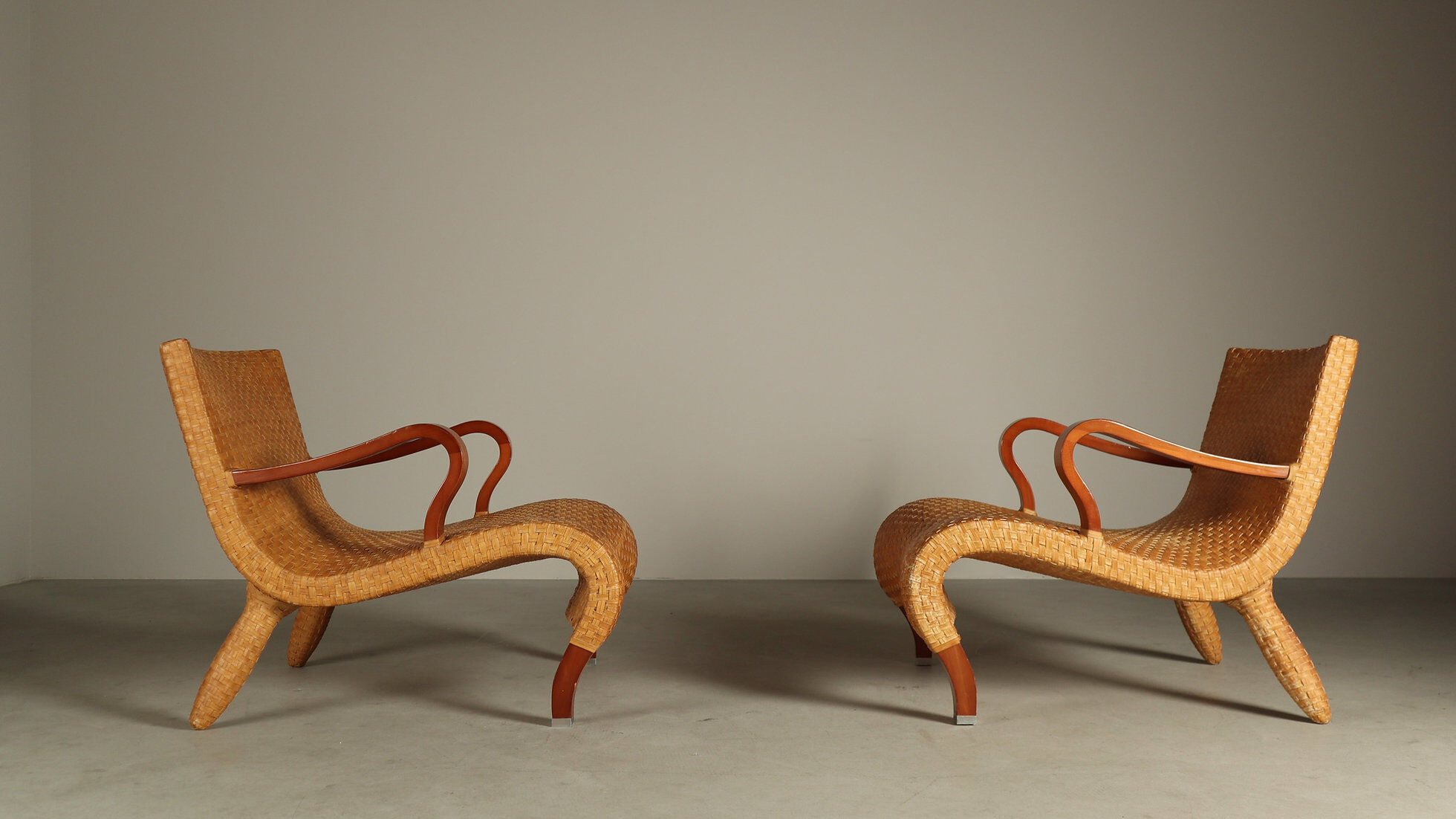 Set of two Antonio Citterio lounge chairs, B&B Italia 1993