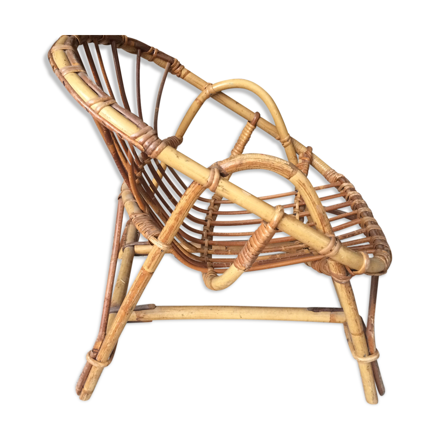 Armchair in rattan for child vintage