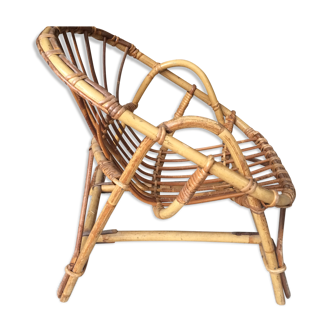 Armchair in rattan for child vintage