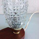 Structured tulip glass bedside lamp / vintage 60s-70s