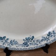 Ancien plat de service ovale terre de fer Debray service Guadeloupe
