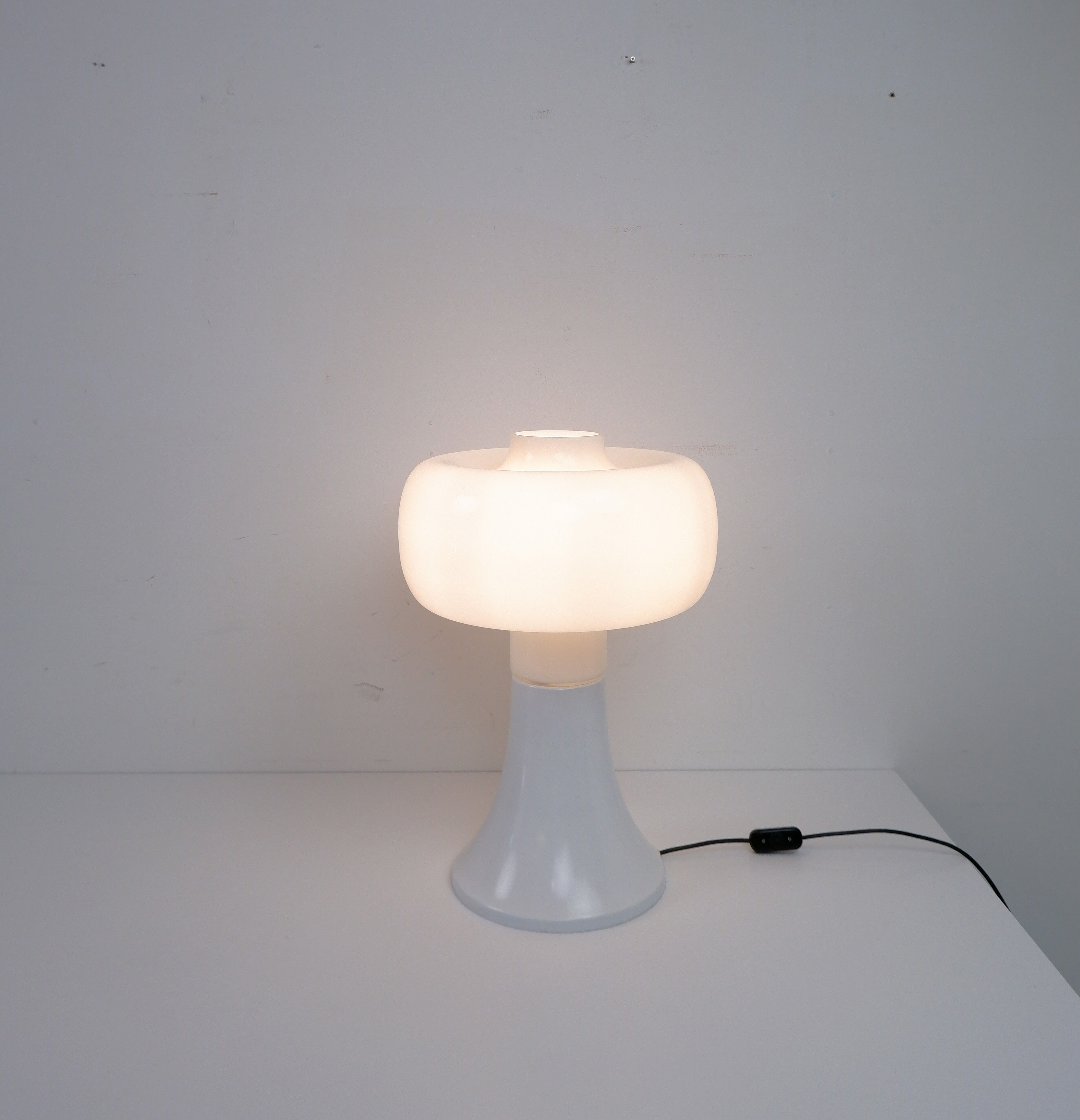 Vintage glass table lamp, 1970s