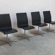 Set of 6 'Oxford' swivel chairs by Arne Jacobsen for Fritz Hansen, 1965