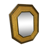 Octagonal bamboo mirror