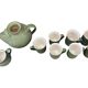 Vintage mint green tea set: teapot and 6 cups.