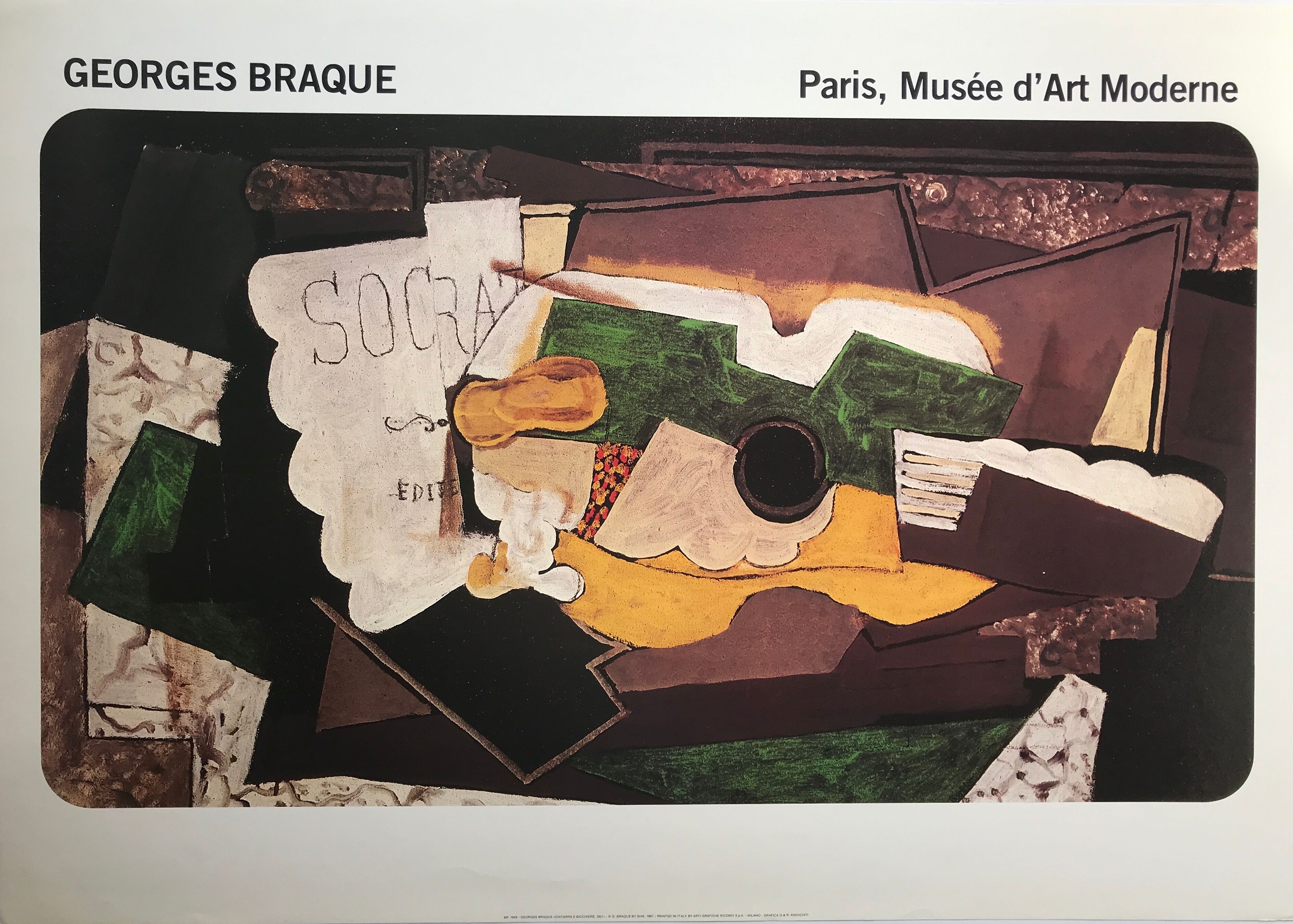 Vintage poster by Georges BRAQUE, Museum of Modern Art, 1987