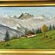 Oil on canvas mountain landscape "Hurard 1949"