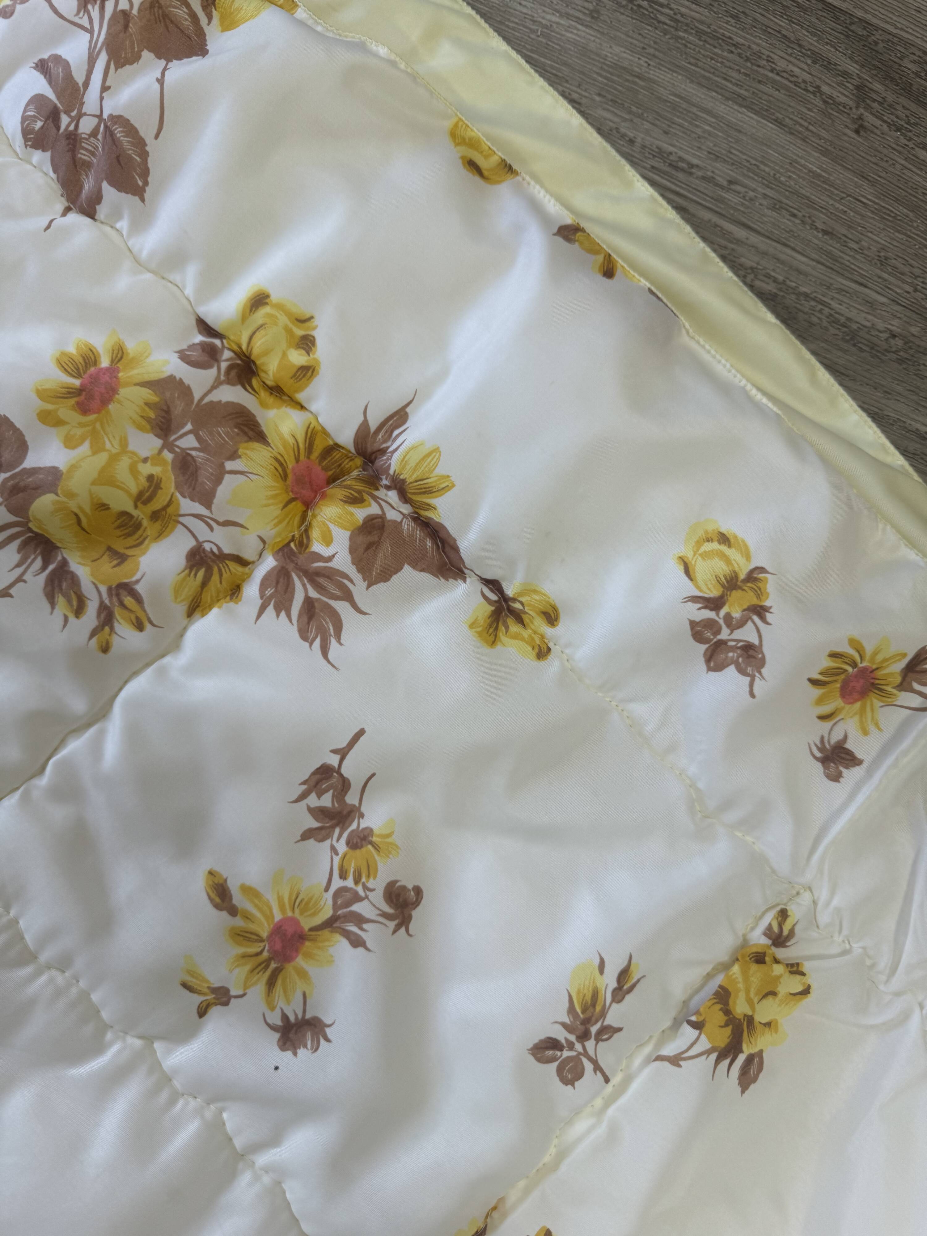 Couverture à fleurs vintage 70s