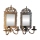 Paire d'appliques Miroirs/Portes bougies en bronze XIXème