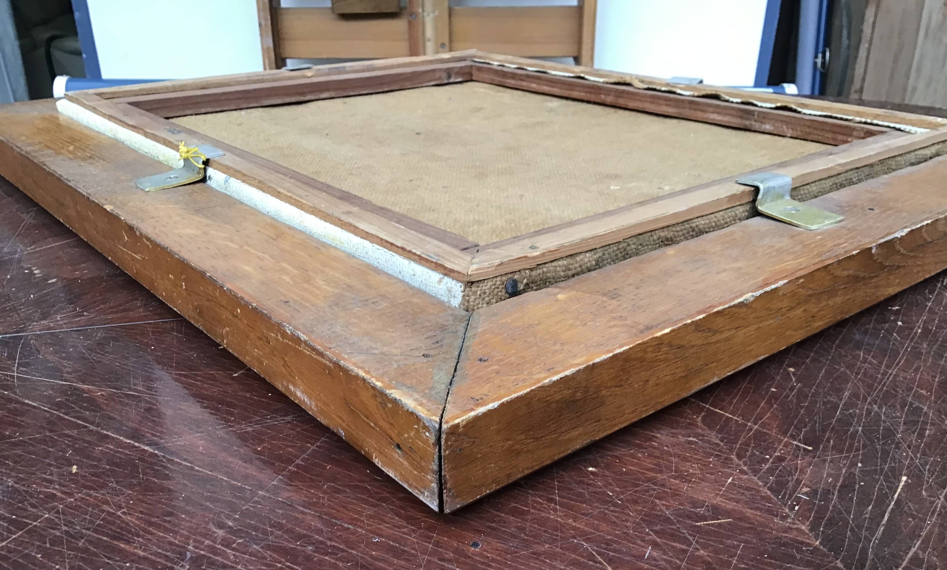 Oil on canvas representing a gypsy or fairground camp