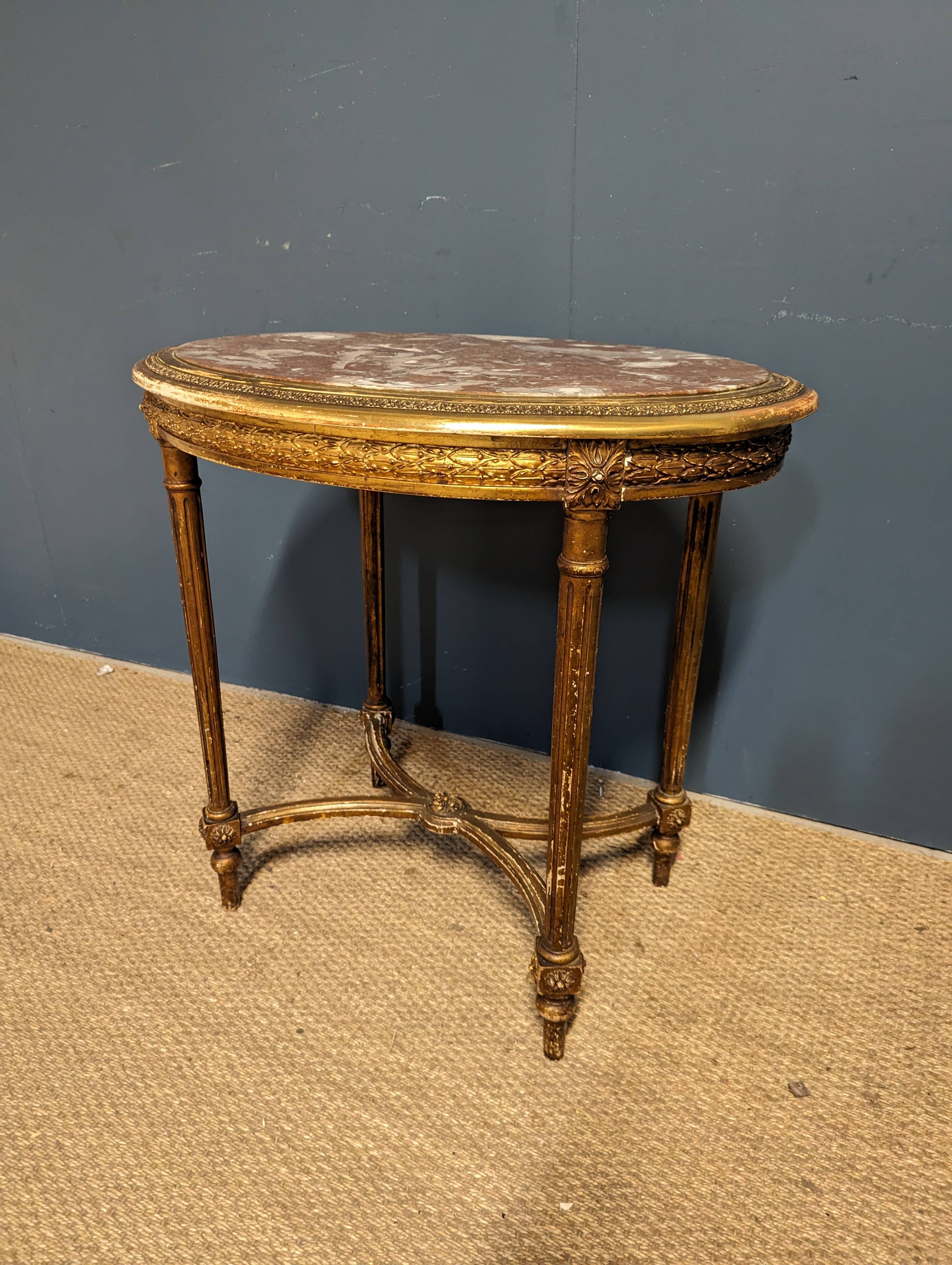 Gilded pedestal table from the Napoleon III period