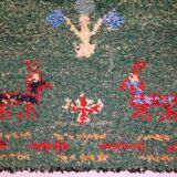 Tapis vintage fait main Gabbeh du Moyen-Orient 140cm x 215cm (1960s)