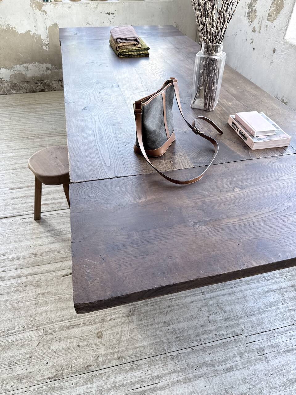 Solid oak table 1900 drapery style XL 280cm with extensions