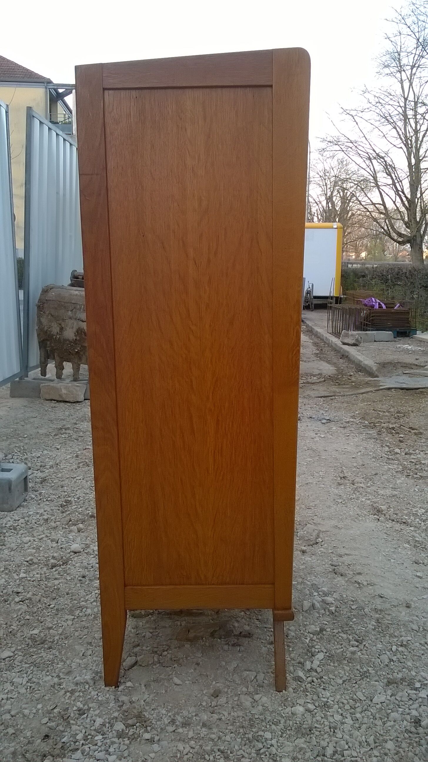 Commode haute rotin années 60
