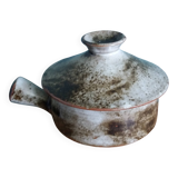 Covered fondue pot signed Atch, Chantal and Thierry Robert