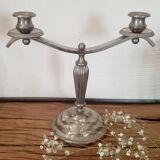 Silver metal candlesticks