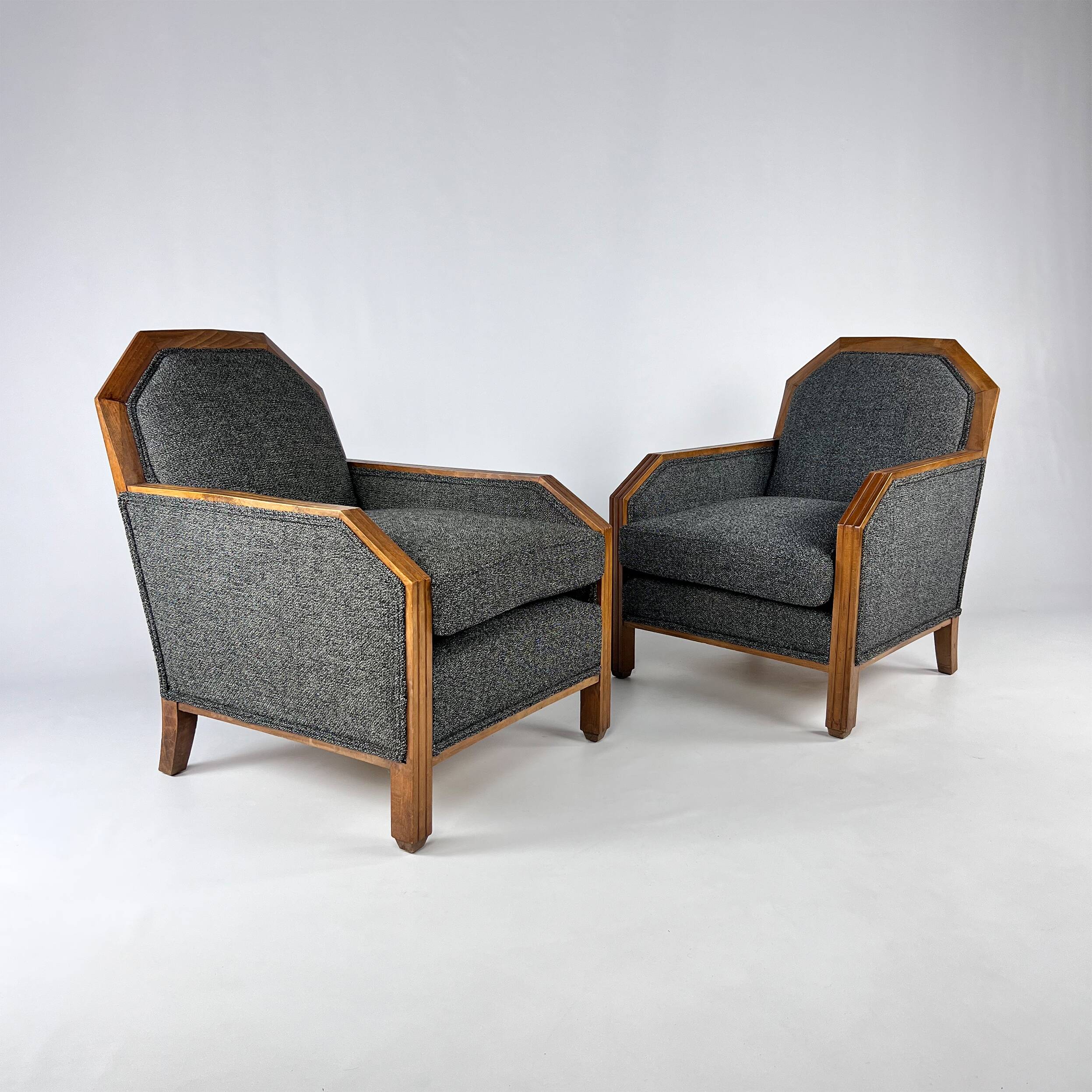 Set of 2 Art Deco Club Chairs, France, 1930s