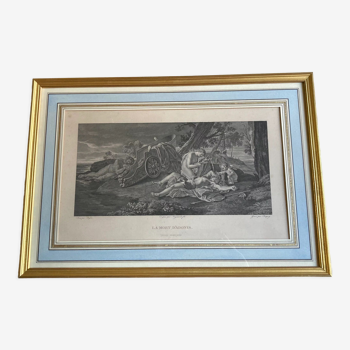 Gravure encadrée La Mort d'Adonis Poussin/Fragonard