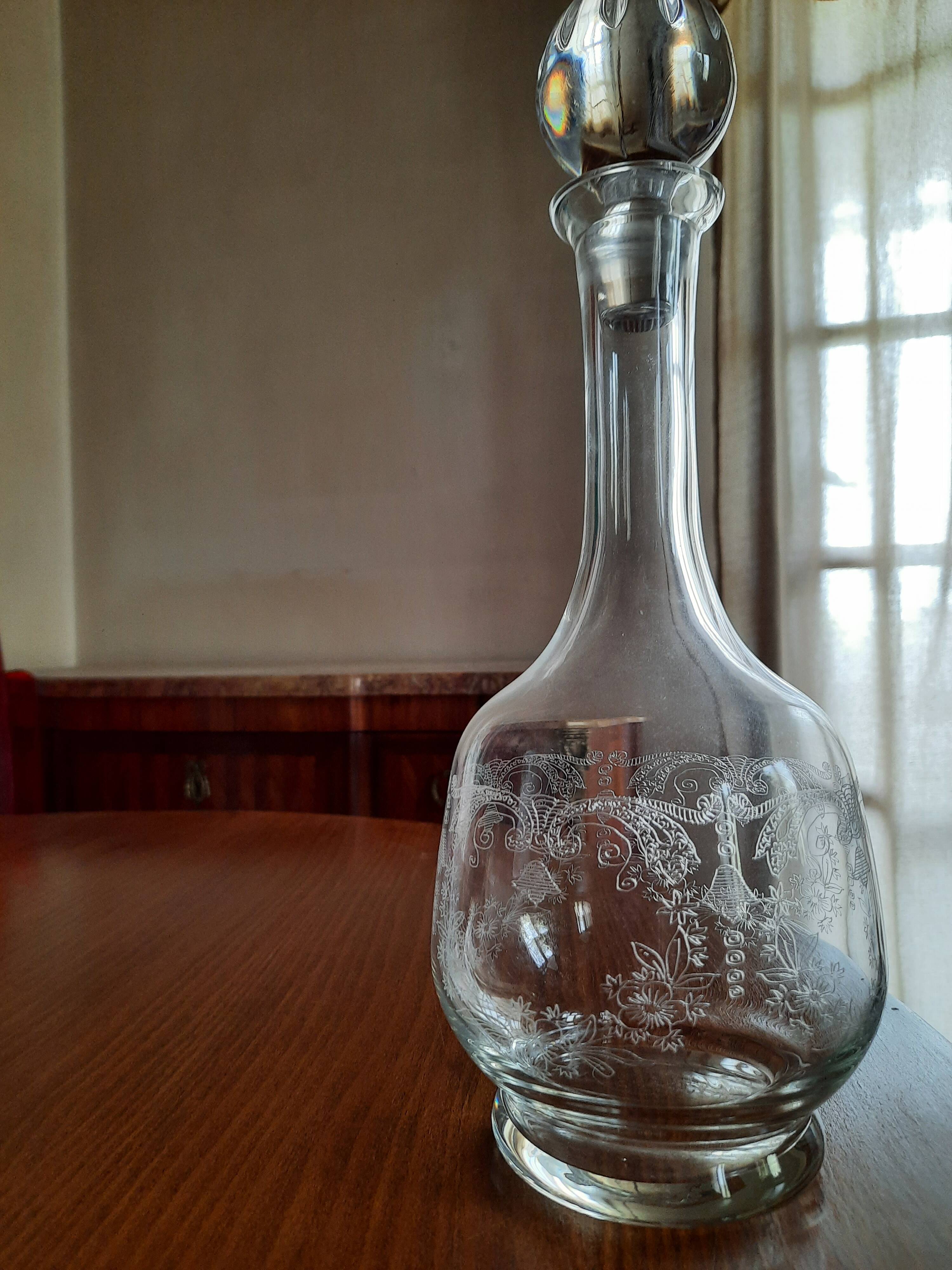 Hand engraved carafe