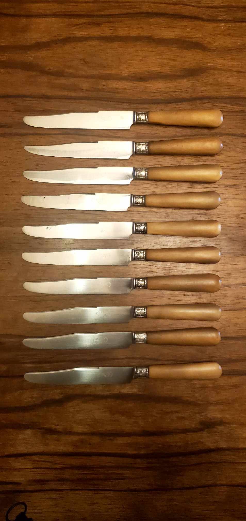 Lot de 10 couteaux manche en corne
