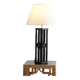 Rattan Table Lamp Black Lacquered