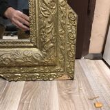 Old mirror gilded pediment 102 x 66 cm