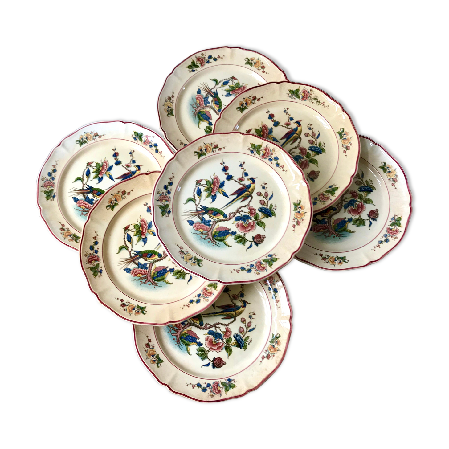 Set of 7 flat plates Villeroy & Boch model Phoenix years 50-60