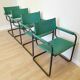Fauteuils Vintage Mart Stam Style S34 : Cuir Turquoise, Tige Tubulaire Noire